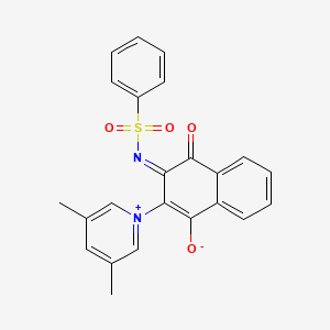molecular formula C23H18N2O4S B6485463 1-{3-[(benzenesulfonyl)azanidyl]-1,4-dioxo-1,4-dihydronaphthalen-2-yl}-3,5-dimethyl-1lambda5-pyridin-1-ylium CAS No. 1294000-16-0