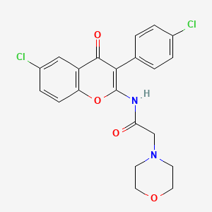 molecular formula C21H18Cl2N2O4 B6485478 N-[6-chloro-3-(4-chlorophenyl)-4-oxo-4H-chromen-2-yl]-2-(morpholin-4-yl)acetamide CAS No. 879567-74-5