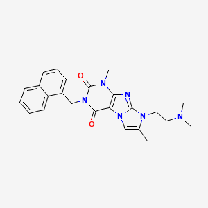 molecular formula C24H26N6O2 B6485485 8-[2-(dimethylamino)ethyl]-1,7-dimethyl-3-[(naphthalen-1-yl)methyl]-1H,2H,3H,4H,8H-imidazo[1,2-g]purine-2,4-dione CAS No. 919008-77-8