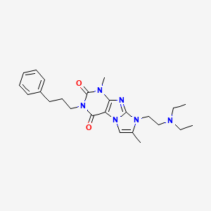 molecular formula C24H32N6O2 B6485487 8-[2-(diethylamino)ethyl]-1,7-dimethyl-3-(3-phenylpropyl)-1H,2H,3H,4H,8H-imidazo[1,2-g]purine-2,4-dione CAS No. 919041-22-8