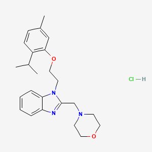 molecular formula C24H32ClN3O2 B6485521 1-{2-[5-methyl-2-(propan-2-yl)phenoxy]ethyl}-2-[(morpholin-4-yl)methyl]-1H-1,3-benzodiazole hydrochloride CAS No. 1216813-10-3