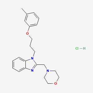 molecular formula C22H28ClN3O2 B6485524 1-[3-(3-methylphenoxy)propyl]-2-[(morpholin-4-yl)methyl]-1H-1,3-benzodiazole hydrochloride CAS No. 1216825-27-2