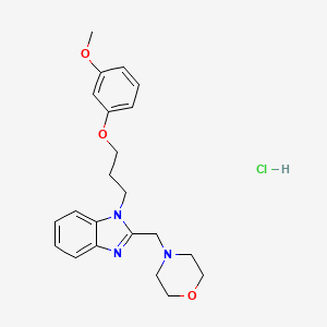 molecular formula C22H28ClN3O3 B6485529 1-[3-(3-methoxyphenoxy)propyl]-2-[(morpholin-4-yl)methyl]-1H-1,3-benzodiazole hydrochloride CAS No. 1216804-05-5
