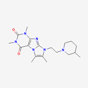 molecular formula C19H28N6O2 B6485540 1,3,6,7-tetramethyl-8-[2-(3-methylpiperidin-1-yl)ethyl]-1H,2H,3H,4H,8H-imidazo[1,2-g]purine-2,4-dione CAS No. 922456-86-8