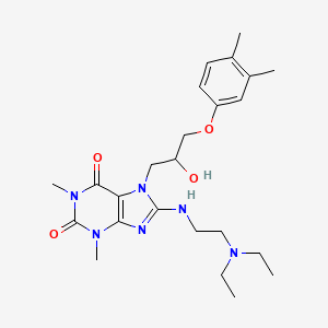 molecular formula C24H36N6O4 B6485542 8-{[2-(diethylamino)ethyl]amino}-7-[3-(3,4-dimethylphenoxy)-2-hydroxypropyl]-1,3-dimethyl-2,3,6,7-tetrahydro-1H-purine-2,6-dione CAS No. 941873-35-4