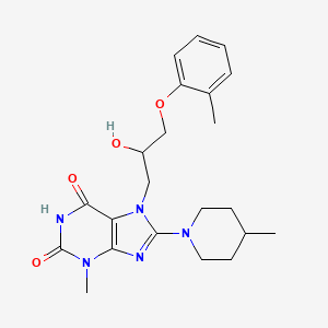 molecular formula C22H29N5O4 B6485574 7-[2-hydroxy-3-(2-methylphenoxy)propyl]-3-methyl-8-(4-methylpiperidin-1-yl)-2,3,6,7-tetrahydro-1H-purine-2,6-dione CAS No. 919017-56-4