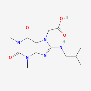 molecular formula C13H19N5O4 B6485580 2-{1,3-dimethyl-8-[(2-methylpropyl)amino]-2,6-dioxo-2,3,6,7-tetrahydro-1H-purin-7-yl}acetic acid CAS No. 941964-80-3
