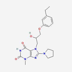 molecular formula C21H27N5O4 B6485594 7-[3-(3-ethylphenoxy)-2-hydroxypropyl]-3-methyl-8-(pyrrolidin-1-yl)-2,3,6,7-tetrahydro-1H-purine-2,6-dione CAS No. 919018-01-2