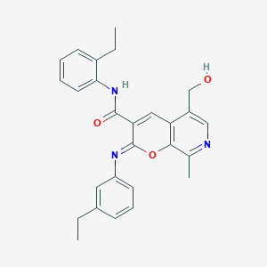molecular formula C27H27N3O3 B6485604 (2Z)-N-(2-ethylphenyl)-2-[(3-ethylphenyl)imino]-5-(hydroxymethyl)-8-methyl-2H-pyrano[2,3-c]pyridine-3-carboxamide CAS No. 6782-54-3