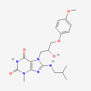 molecular formula C20H27N5O5 B6485614 7-[2-hydroxy-3-(4-methoxyphenoxy)propyl]-3-methyl-8-[(2-methylpropyl)amino]-2,3,6,7-tetrahydro-1H-purine-2,6-dione CAS No. 941937-25-3
