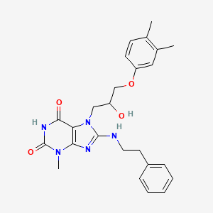 molecular formula C25H29N5O4 B6485622 7-[3-(3,4-dimethylphenoxy)-2-hydroxypropyl]-3-methyl-8-[(2-phenylethyl)amino]-2,3,6,7-tetrahydro-1H-purine-2,6-dione CAS No. 941965-15-7
