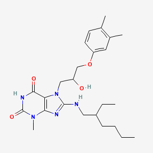 molecular formula C25H37N5O4 B6485625 7-[3-(3,4-dimethylphenoxy)-2-hydroxypropyl]-8-[(2-ethylhexyl)amino]-3-methyl-2,3,6,7-tetrahydro-1H-purine-2,6-dione CAS No. 941873-75-2
