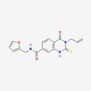molecular formula C17H15N3O3S B6485627 N-[(furan-2-yl)methyl]-4-oxo-3-(prop-2-en-1-yl)-2-sulfanylidene-1,2,3,4-tetrahydroquinazoline-7-carboxamide CAS No. 362501-05-1