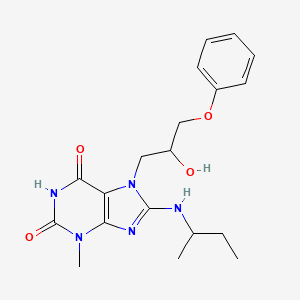 molecular formula C19H25N5O4 B6485666 8-[(butan-2-yl)amino]-7-(2-hydroxy-3-phenoxypropyl)-3-methyl-2,3,6,7-tetrahydro-1H-purine-2,6-dione CAS No. 919020-46-5
