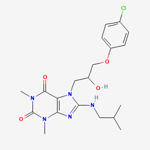 molecular formula C20H26ClN5O4 B6485701 7-[3-(4-chlorophenoxy)-2-hydroxypropyl]-1,3-dimethyl-8-[(2-methylpropyl)amino]-2,3,6,7-tetrahydro-1H-purine-2,6-dione CAS No. 941937-98-0