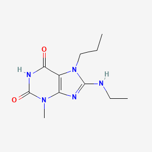 molecular formula C11H17N5O2 B6485728 8-(ethylamino)-3-methyl-7-propyl-2,3,6,7-tetrahydro-1H-purine-2,6-dione CAS No. 923183-63-5
