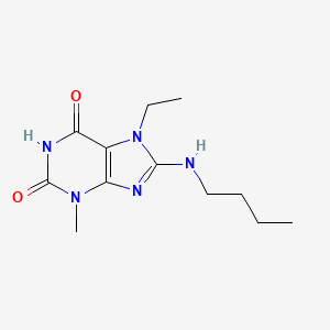 molecular formula C12H19N5O2 B6485737 8-(butylamino)-7-ethyl-3-methyl-2,3,6,7-tetrahydro-1H-purine-2,6-dione CAS No. 923183-67-9