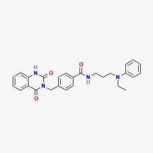 molecular formula C27H28N4O3 B6485769 4-[(2,4-dioxo-1,2,3,4-tetrahydroquinazolin-3-yl)methyl]-N-{3-[ethyl(phenyl)amino]propyl}benzamide CAS No. 6782-13-4