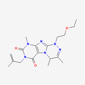 molecular formula C18H26N6O3 B6485781 1-(2-ethoxyethyl)-3,4,9-trimethyl-7-(2-methylprop-2-en-1-yl)-1H,4H,6H,7H,8H,9H-[1,2,4]triazino[4,3-g]purine-6,8-dione CAS No. 919027-29-5