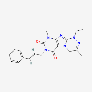 molecular formula C20H22N6O2 B6485788 1-ethyl-3,9-dimethyl-7-[(2E)-3-phenylprop-2-en-1-yl]-1H,4H,6H,7H,8H,9H-[1,2,4]triazino[4,3-g]purine-6,8-dione CAS No. 919008-42-7