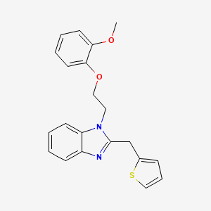 molecular formula C21H20N2O2S B6485797 1-[2-(2-methoxyphenoxy)ethyl]-2-[(thiophen-2-yl)methyl]-1H-1,3-benzodiazole CAS No. 912897-19-9
