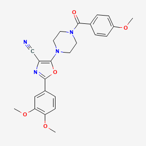 molecular formula C24H24N4O5 B6485849 2-(3,4-dimethoxyphenyl)-5-[4-(4-methoxybenzoyl)piperazin-1-yl]-1,3-oxazole-4-carbonitrile CAS No. 903863-81-0