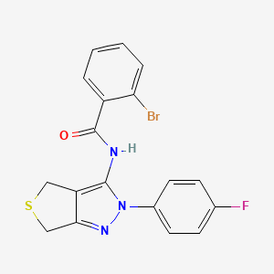 molecular formula C18H13BrFN3OS B6485859 2-bromo-N-[2-(4-fluorophenyl)-2H,4H,6H-thieno[3,4-c]pyrazol-3-yl]benzamide CAS No. 6226-94-4