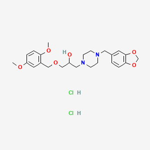 molecular formula C24H34Cl2N2O6 B6485862 1-{4-[(2H-1,3-benzodioxol-5-yl)methyl]piperazin-1-yl}-3-[(2,5-dimethoxyphenyl)methoxy]propan-2-ol dihydrochloride CAS No. 1216546-63-2