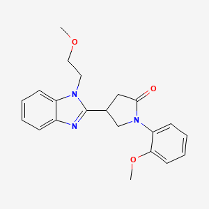 molecular formula C21H23N3O3 B6485870 4-[1-(2-methoxyethyl)-1H-1,3-benzodiazol-2-yl]-1-(2-methoxyphenyl)pyrrolidin-2-one CAS No. 912902-53-5