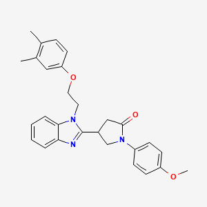 molecular formula C28H29N3O3 B6485871 4-{1-[2-(3,4-dimethylphenoxy)ethyl]-1H-1,3-benzodiazol-2-yl}-1-(4-methoxyphenyl)pyrrolidin-2-one CAS No. 912902-83-1