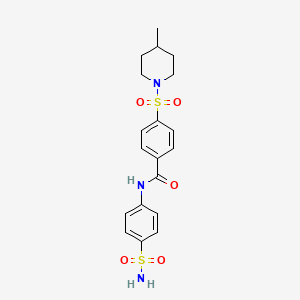 molecular formula C19H23N3O5S2 B6485879 4-[(4-methylpiperidin-1-yl)sulfonyl]-N-(4-sulfamoylphenyl)benzamide CAS No. 683761-99-1