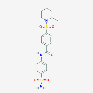 molecular formula C19H23N3O5S2 B6485886 4-[(2-methylpiperidin-1-yl)sulfonyl]-N-(4-sulfamoylphenyl)benzamide CAS No. 683762-03-0