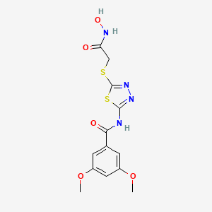 N-(5-{[(hydroxycarbamoyl)methyl]sulfanyl}-1,3,4-thiadiazol-2-yl)-3,5-dimethoxybenzamide