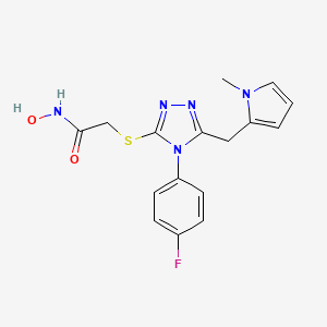 molecular formula C16H16FN5O2S B6485905 2-{[4-(4-fluorophenyl)-5-[(1-methyl-1H-pyrrol-2-yl)methyl]-4H-1,2,4-triazol-3-yl]sulfanyl}-N-hydroxyacetamide CAS No. 878065-48-6