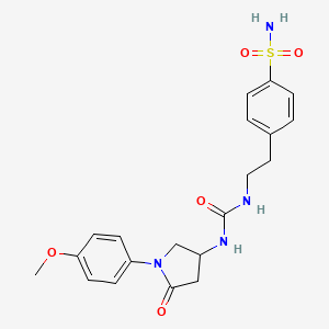 molecular formula C20H24N4O5S B6485909 3-[1-(4-methoxyphenyl)-5-oxopyrrolidin-3-yl]-1-[2-(4-sulfamoylphenyl)ethyl]urea CAS No. 877640-40-9