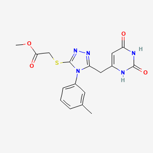 methyl 2-({5-[(2,6-dioxo-1,2,3,6-tetrahydropyrimidin-4-yl)methyl]-4-(3-methylphenyl)-4H-1,2,4-triazol-3-yl}sulfanyl)acetate