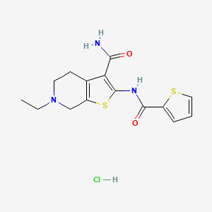 molecular formula C15H18ClN3O2S2 B6485931 6-ethyl-2-(thiophene-2-amido)-4H,5H,6H,7H-thieno[2,3-c]pyridine-3-carboxamide hydrochloride CAS No. 1215575-14-6