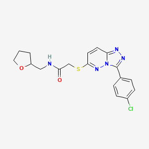 molecular formula C18H18ClN5O2S B6485938 2-{[3-(4-chlorophenyl)-[1,2,4]triazolo[4,3-b]pyridazin-6-yl]sulfanyl}-N-[(oxolan-2-yl)methyl]acetamide CAS No. 852373-44-5