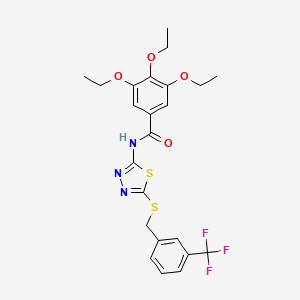 molecular formula C23H24F3N3O4S2 B6485944 3,4,5-triethoxy-N-[5-({[3-(trifluoromethyl)phenyl]methyl}sulfanyl)-1,3,4-thiadiazol-2-yl]benzamide CAS No. 6180-95-6