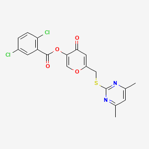 molecular formula C19H14Cl2N2O4S B6485960 6-{[(4,6-dimethylpyrimidin-2-yl)sulfanyl]methyl}-4-oxo-4H-pyran-3-yl 2,5-dichlorobenzoate CAS No. 877636-23-2