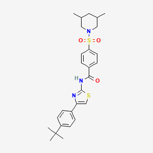 molecular formula C27H33N3O3S2 B6486011 N-[4-(4-tert-butylphenyl)-1,3-thiazol-2-yl]-4-[(3,5-dimethylpiperidin-1-yl)sulfonyl]benzamide CAS No. 6260-78-2