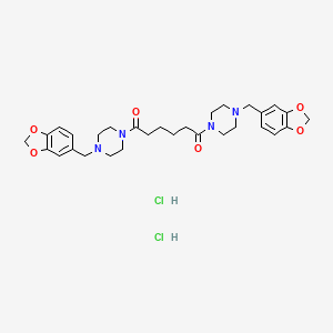 molecular formula C30H40Cl2N4O6 B6486026 1,6-bis({4-[(2H-1,3-benzodioxol-5-yl)methyl]piperazin-1-yl})hexane-1,6-dione dihydrochloride CAS No. 313641-32-6