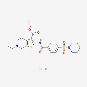 ethyl 6-ethyl-2-[4-(piperidine-1-sulfonyl)benzamido]-4H,5H,6H,7H-thieno[2,3-c]pyridine-3-carboxylate hydrochloride
