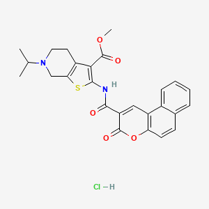 methyl 2-{3-oxo-3H-benzo[f]chromene-2-amido}-6-(propan-2-yl)-4H,5H,6H,7H-thieno[2,3-c]pyridine-3-carboxylate hydrochloride