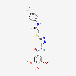 molecular formula C21H22N4O6S2 B6486097 3,4,5-trimethoxy-N-[5-({[(4-methoxyphenyl)carbamoyl]methyl}sulfanyl)-1,3,4-thiadiazol-2-yl]benzamide CAS No. 392293-97-9