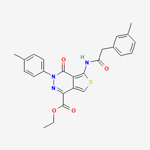 molecular formula C25H23N3O4S B6486103 ethyl 3-(4-methylphenyl)-5-[2-(3-methylphenyl)acetamido]-4-oxo-3H,4H-thieno[3,4-d]pyridazine-1-carboxylate CAS No. 6257-71-2