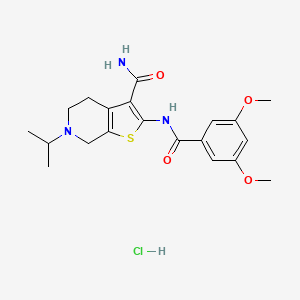 molecular formula C20H26ClN3O4S B6486110 2-(3,5-dimethoxybenzamido)-6-(propan-2-yl)-4H,5H,6H,7H-thieno[2,3-c]pyridine-3-carboxamide hydrochloride CAS No. 1216752-25-8