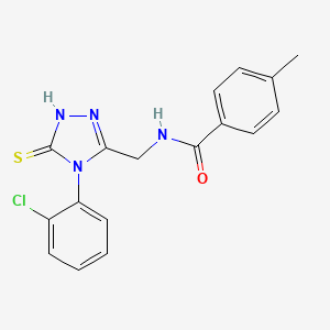molecular formula C17H15ClN4OS B6486135 N-{[4-(2-chlorophenyl)-5-sulfanylidene-4,5-dihydro-1H-1,2,4-triazol-3-yl]methyl}-4-methylbenzamide CAS No. 6182-51-0