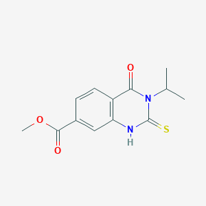 molecular formula C13H14N2O3S B6486222 methyl 4-oxo-3-(propan-2-yl)-2-sulfanylidene-1,2,3,4-tetrahydroquinazoline-7-carboxylate CAS No. 451465-64-8
