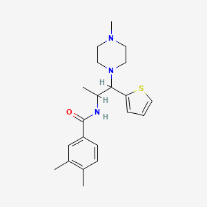 molecular formula C21H29N3OS B6486258 3,4-dimethyl-N-[1-(4-methylpiperazin-1-yl)-1-(thiophen-2-yl)propan-2-yl]benzamide CAS No. 887205-38-1